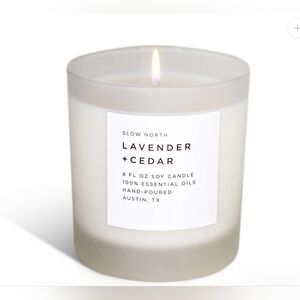Lavender+Cedar Artisan Made Pure Essential Oil Candle Cotton Wick SMELLS AMAZING